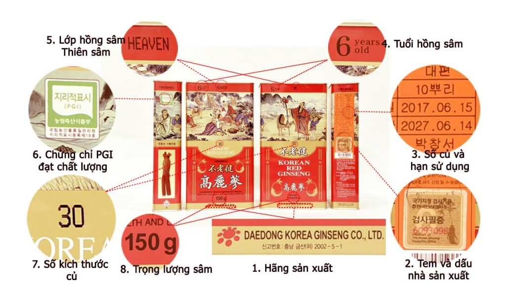 bên ngoài vỏ hộp thiên sâm