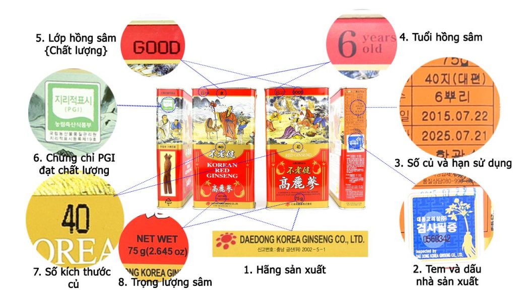 bên ngoài hộp hồng sâm 40 75g